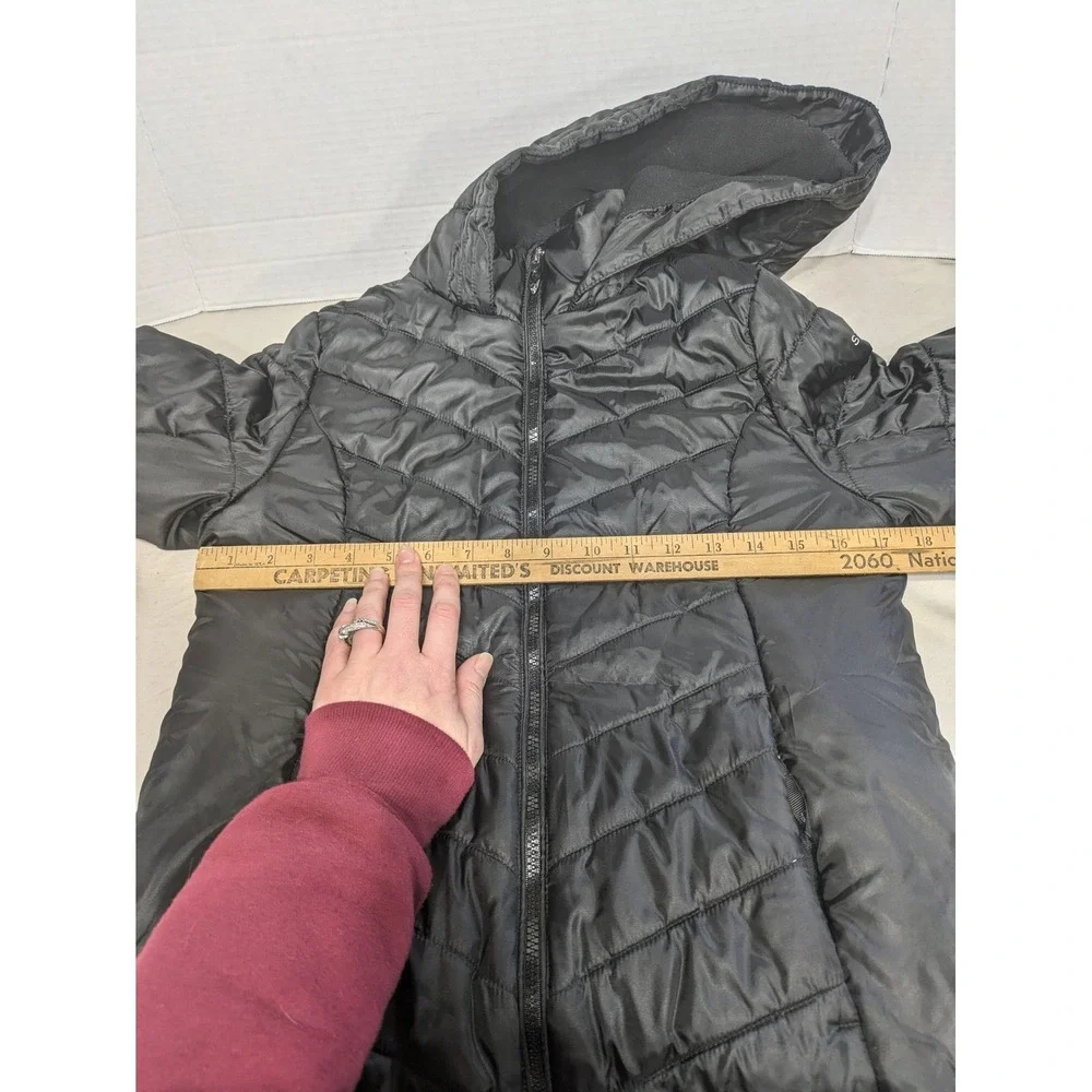Spyder Quilted Hooded Puffer‎ Jacket Child's Large 12-14 Black Winter Warm Coat